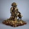 Ricardo Soriano Cerdan ( Spanish, 20th C.) “Youth of Antiquity with Goat” , Bronze on Wooden Base