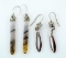 Two Pairs of Vintage Native American Carved Onyx Earrings
