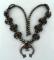 Vintage Native American Sterling Silver & Red Coral Butterfly Squash 24” Necklace