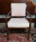 Mahogany Bambooesque Club Chair with Neutral Upholstery