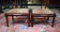 Two Freeman & Co Foot Stools with Leopard Pattern Upholstery