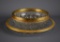 Vintage Val St. Lambert Glass Gilt-Metal Lined Serving Bowl and Tray