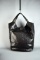 Lulu Black Faux Snakeskin Tote Bag