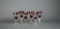 Six “Karat” Ruby & Clear Hand Cut Lead Crystal Sherry Glasses, West Germany