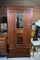Antique Arts Crafts Inlaid Mahogany Wardrobe