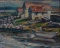 Unsigned Oil on Canvas of Cottages by the Water, Beautifully Framed