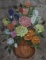 Still Life of Flowers in Vase Signed M L, Gouache on Paper