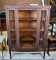 Handsome Antique Oak China Cabinet or Book Case, Glazed Door and Side Panels