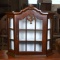 Vintage Wall Hung Curio Cabinet w/ Glazed Door and Side Panels