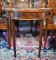 Charming Hekman Furn. Hepplewhite Style Satinwood Inlaid Mahogany Demilune Table