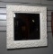 Antique White Painted Wooden Rectangular Frame Wall Mirror