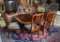 Set Six Drexel Chippendale Carved Mahogany Dining Chairs, Leopard Print Seats