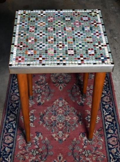 Mid-Century Modern Tile Top Side Table