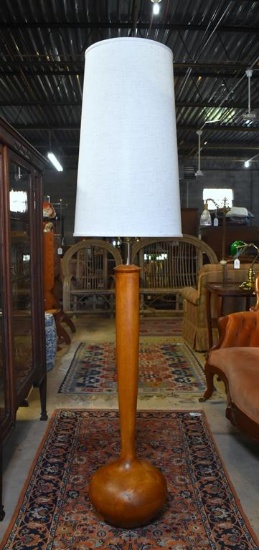 Mid-Century Modern Style Teak Wood Floor Lamp