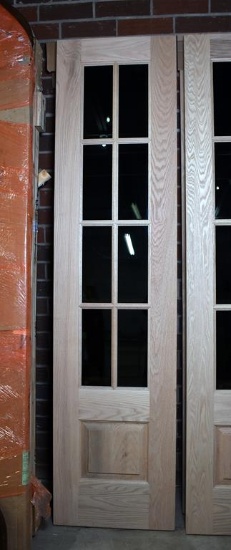 Grand Openings, Inc. Custom Red Oak Door Set w/ Hinges, Safety Tempered Tinted Glass