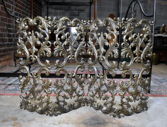 Contemporary Antiqued Tone Metal Fire Screen