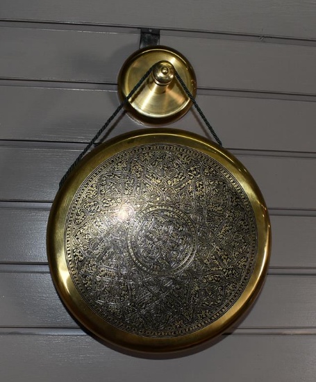Vintage Brass Hanging Chinese Gong