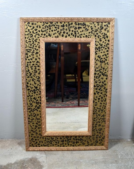 Contemporary Leopard Print Frame Wall Mirror