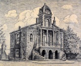Framed Etching of “The Old Record Building, Greenville, SC” by Goode Bryan (So. Car.) 1930