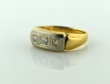 14K Yellow / White Gold & Diamond Ring, Size 8.5