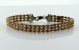 Precious Precious Brand Sterling Silver & 14K Yellow Gold Woven 7.5” Bracelet