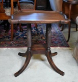 Vintage Mahogany Spiral Twist-Columned Side Table