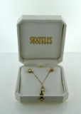 Skatell's 14K Yellow Gold & 2 Carats Diamond Necklace & Earrings Set