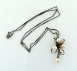 Pearl & Sterling Silver Pendant Necklace