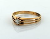 Vintage 10K Rose Gold & Diamond Ring, Size 7.25
