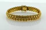 14K Yellow Gold Woven 7.125” Bracelet, Made in Italy