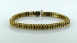 14K Yellow Gold and 1 Carat Diamond 7.125” Link Tennis Bracelet