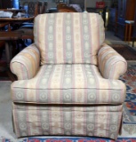 Fine Sage Green and Ecru Upholstered Armchair