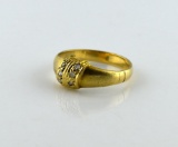 14K Yellow Gold and Diamond Ring, Size 6.75