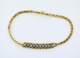14K Yellow Gold & ~0.3 Carat Diamond 7.125” Bracelet