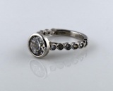 7.2 Carat Cubic Zirconia and Sterling Silver Ring, Size 10.25