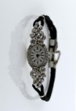 36 Diamond Studded (~1 Carat) 14K White Gold Ladies Geneve Quartz Watch