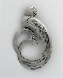 Vintage Guatemalan 900 Silver Exotic Bird Pin, 2.25” L