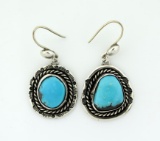 Vintage Native American Sterling Silver & Turquoise Earrings