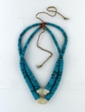 Vintage Native American Turquoise Bead 18” Necklace