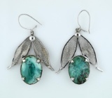 Vintage Native American Sterling Silver & Turquoise Earrings