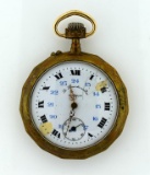 Antique Besancon La Reine des Montres Pin Set Pocket Watch