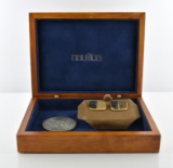 Lot: Nautica Wooden Box, Cufflinks. And SC State Seal Medallion