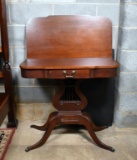 Vintage Mahogany Federal Style Lyre Base Game Table
