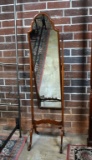 Mahogany Frame Queen Anne Style Cheval Mirror