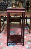 Mahogany Stained Stand with Lower Shelf