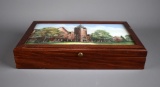 Cumberland University, Lebanon, Tennessee Reverse Painted Glass Commemorative Box