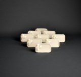Set of 9 White Porcelain Table Place Holders