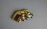 Doreen Ryan Zebra Heads Belt Buckle, 4” L