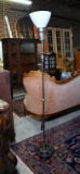 Antique Metal Hammered Finish Torchiere Style Floor Lamp