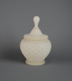 Satin Glass w/ Gilt Covered Candy Dish